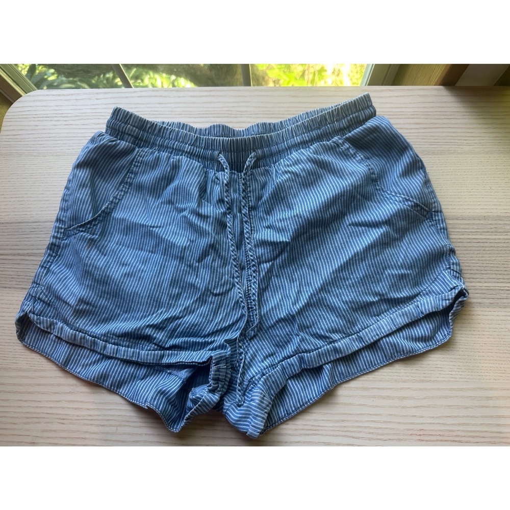 Universal Thread Blue White Striped Casual Pull On Shorts XS Drawstring Pockets